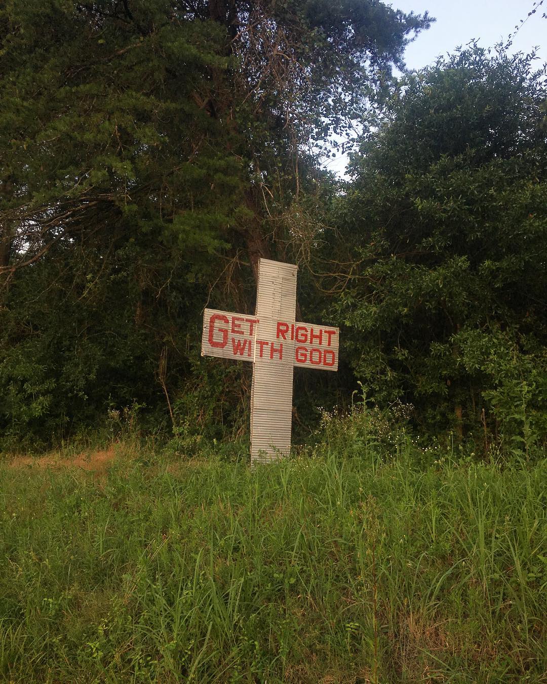 Metal Cross Get Right With God, Steele, AL Henry Harrison Mayes